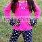 2015 Newest Spring Summer girls boutique clothing outfits holiday party wear girls chevron pant set