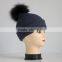 MKS19 China new design hat with full fox fur pom poms