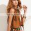 Jackets latest fashion design women clothingn Camel Fringe Sleeveless Jacket