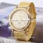 Men Dress Gold-Tone Metal Mesh Bracelet Watch quartz wirst watch movement china factory