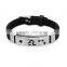New Arrival Black Leather Bracelet Fashion Metal Five-Points Star leather bangles Customize Jewellery