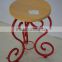 Stable iron tube chair iron chair with round wooden cover