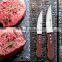 color rubber wooden handle high-quality stainless steel big steak knives