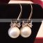 High Quality Authentic Shell Stick Earrings Pearl Earring Crystal Bow Pendant Earrings For Women