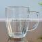 Glass beer mug with handle