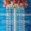 1.5M white iron metal wedding floral table top chandelier beaded stand for wedding centerpiece
