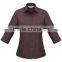 Ladies Oxford 3/4 sleeve shirts latest shirt designs for women
