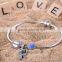 100% Natural Bridal DIY Bracelet Flora Jet Diamond Hollow Tube 925 Bead Pink Enamel Paved Crystal Stones Butterfly Pendant Charm