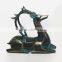 Home garden decoration use eco-friendly resin fawn theme sculpture