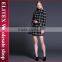 2015 Newest Black Plaid Straight Lady Overcoat Warm Winter Dress With Pocket