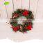 GNW CHWR-1605032 Wholesale Factory Supplying Artificial Xmas Wreath with Cherry Pine cone ball