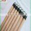natrual wooden brush handle with short black plastic cap