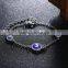 Round Rhinestone Evil Eye Bracelet Gold Chain Bracelet