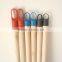 Natural wooden broom handle with plastic cap