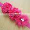Wholesale handmade baby flower headband with ribbon