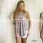 wholesale sublimation products 95% Rayon 5% Spandex Lightweight Floral Sleeveless Babydoll Tank Women Summer Blouses