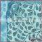 Light blue leaves design shining stretch soft tricot fabric lace