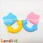 Cute Animal Shaped Frog Smile Face Teething Ring Silicone Baby Finger Teether