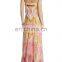 fashion women colorful silk dressing gown dress cut out back printed silk gown evening dress 2015