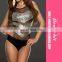 Women Sheer Sheen Sequined Sexy Dot Gleaming Teddy Lingerie