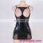 Four Size In Stock Low MOQ Sexy Leather Lingerie Showing Nipples