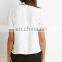 2016 Women Glamorous High Collar Shirt Blouse/2016 Fashion Ladies Short Sleeve White Shirt