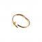 High polished stainless steel nail style love bangle bracelet oval gold charm fits 7.5 inch wrist