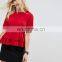 China Product Hot Sale New Design Women Peplum hem Blouse Short Sleeve