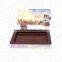 Flat rectangular empty metal choclate tin box with vac PET tray