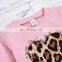 2020 kids babys girls pink leopard print set