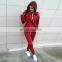 Wholesale women sports truck suits plain jogger two pieces sweat suit set