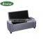 Reatai high quality velvet  bedroom storage  bench upholstered bench with wood legs