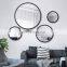 Contemporary iron frame round  wall mounted  black mirror