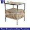 Metal White Leg Side Table,Solid Wood Side Table, Drawer Side Table