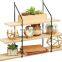 3-Tier  Wide Metal Wall Decor Storage Organizer Display Shelf with wooden panel