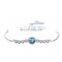 Ocean Heart S925 Sterling Silver Angelic Jewelry Round-Cut Clear Blue Crystal Wrist Jewelry Sparking Zirconia Solitaire Bracelet