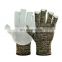Aramid Knitted Cut Resistance Gloves With Cow Leather Palms Sewed Anti Cut High Temperature Industrial Safety Work Gloves
