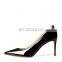 Black color ladies pointed toe pumps sandals shoes women heel pumps office lady shoes