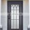 high end house rod arch top metal jamb gate custom grill design tempered glass swing outward open wrought iron front single door