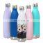 Double Wall Thermal Vacuum Flask Insulated Outdoor Sports Drink Cola Shaped 18/8 Stainless Steel Water Bottles with Custom Logo