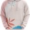 Customized Sublimation Light Pink Hoodie with Leaf Pattern