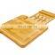 Large Square Wood Bamboo Cheese cutting Board and Knife Set Cheese Board with Knife Cutlery Set