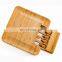 Eco-friendly Bamboo Cheese Board pizza steak tray storage plate kitchen tray plate with 4 Piece Cutlery Cheese Knife Set