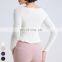 Warm Sportswear Nude Lace Slim Sports Shirts Custom Running Clothing Long Sleeve Tops Gym Fitness T Shirt Women Yoga Top