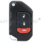 FCC OHT1130261 Keyless / Proximity smart flip key 3 button 433mhz 4A chip for 2018-2021 Jeep Wrangler Gladiator P/N 68416782AA