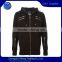 2015 new design plain black zipped hoodie for man with zipper design