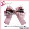 Ribbon bow satin fancy hair accessories,wholesale cheerleading hair bows with clip