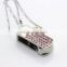 Jewelry usb flash drives pen drive for PC, 2GB crystal USB memory USB 2.0 , crystal swivel usb flash drives 8gb