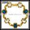 2016 New Design Metal Regula Beads Vintage Bracelets & Bangles Fashion Temperament Blue Crystal Bracelets