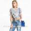China Supplier Girl Apparel Fashion Classic T Shirt Stripe Woman Apparel